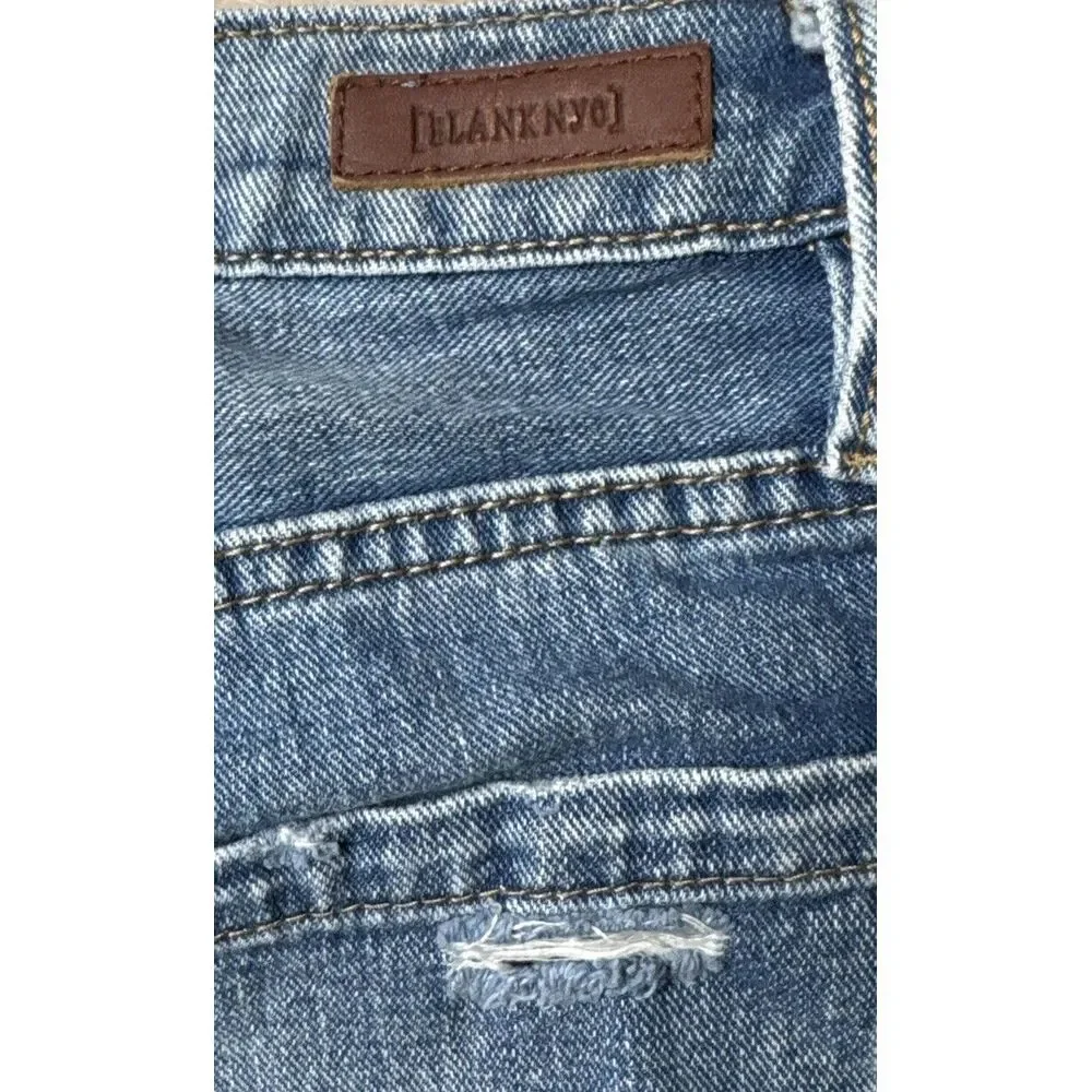 Blank NYC Denim Boy Short Size‎ 25 Mid Rise Distressed Jean Shorts